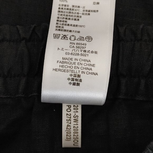 Tommy Bahama 100% Linen Drawstring Waist Loose Wide Leg Crop Pant L - Picture 9 of 9